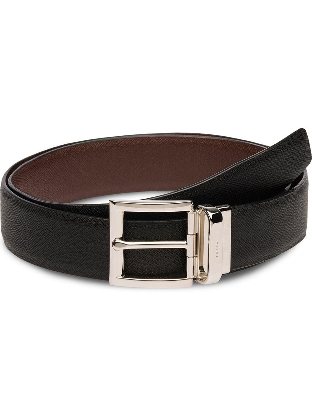 Prada mens belt sale best sale