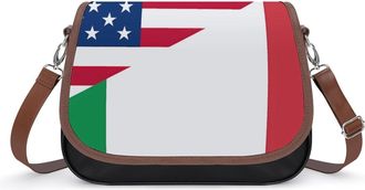 Generic Flag of United States And Italy Small Womens Crossbody Bags Shoulder Handbag with Adjustable Strap for Travel