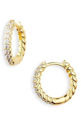 Nordstrom Rack Demi Fine Pav&eacute; Twisted Huggie Hoop Earrings in Gold at Nordstrom Rack
