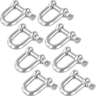 OEM 10 Cierres En D, Cierres De Anilla En D De Acero Inoxidable Color Plata Para Cadenas Y Cuerdas