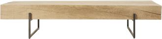 Maisons du monde Mesa de centro de roble macizo y acero negro L.148