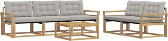 vidaXL Conjunto De Sof&aacute;s De Exterior 6 Uds. Blanco Y Gris Claro Vidaxl