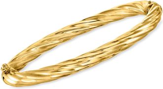 Ross-Simons Italian 6mm 18kt Gold Over Sterling Twisted Bangle Bracelet