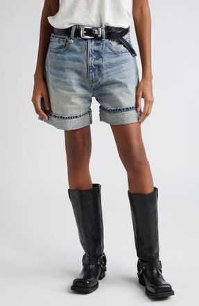 R13 Nina Distressed Cuffed Denim Shorts in Vintage Fyyff Selvedge at Nordstrom Rack, Size 28