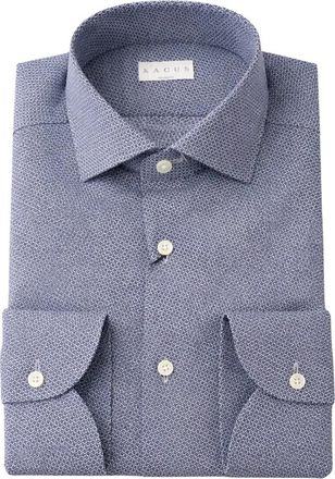 Xacus Micro-pattern Overhemd - Heren - Zakelijke Overhemden - Blauw - XL - Katoen - Overhemden