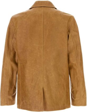 Our Legacy Mens Opening Blazer Camel Bovine Leather Blazers