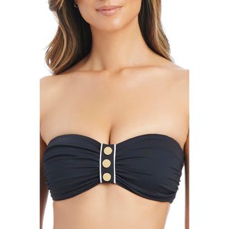 Bleu Rod Beattie Bandeau Bikini Top in Black at Nordstrom, Size 12
