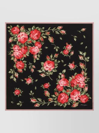 Dolce & Gabbana rose bouquet silk square foulard wrap