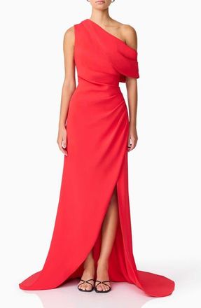 Elliatt Isadora One Shoulder Crepe Gown in Red at Nordstrom, Size Xx-Small