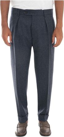 Berwich Chiaia Chino - Heren - Nette broeken - Blauw - XL - Wol - Broeken