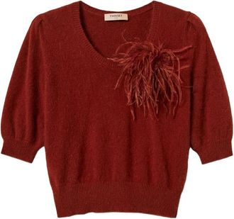 Twinset Ronde hals gebreide kleding - Dames - Ronde hals truien - Rood - XS - Truien & Vesten