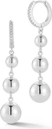 Glaze Jewelry Graduated Ball Drop Huggie Hoop Earrings in Silver at Nordstrom Rack
