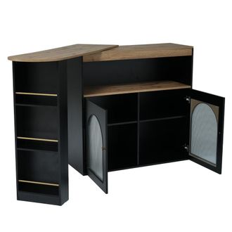 Urban Meuble Consola en Madera y Metal Negro Elegancia y Pr&aacute;ctico Almacenamiento