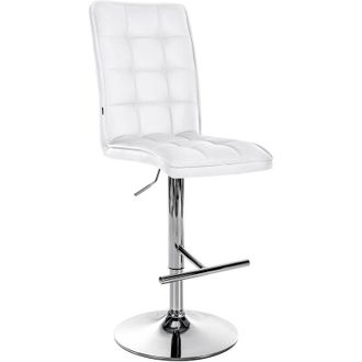Clp Taburete De Bar Peking En Piel Sint&eacute;tica Blanco Cromado