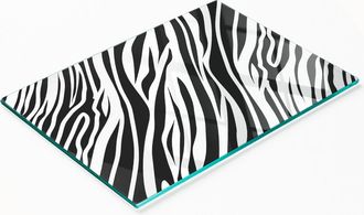 OEM Tabla De Cocina De Vidrio Templado Duradera Y Elegante Con Estampado De Cebra, 80x52 Cm