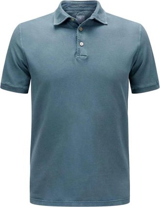 Fedeli Piqu&eacute; polo shirt met korte mouwen - Heren - Polos - Blauw - M - Katoen - Tops