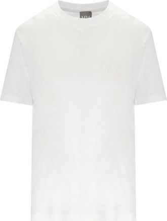 Max Mara Gattoni T-shirt met MM-logo - Dames - T-shirts - Wit - S - Katoen - Tops
