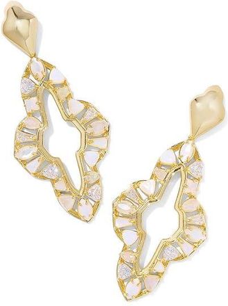 Kendra Scott Abbie Crystal Statement Womens Earrings Earring Gold Neutral Mix, Brass/Crystal/Gold-Plated