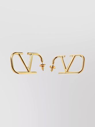 Valentino Garavani logo design brass earrings pair