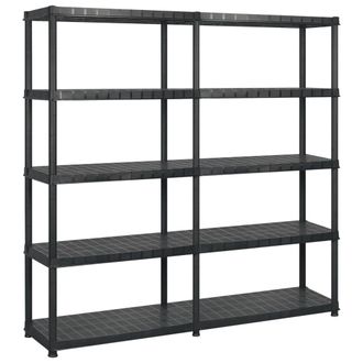 vidaXL Estanter&iacute;as Almacenaje 5 Niveles Pl&aacute;stico Negro 183x45,7x185cm Vidaxl
