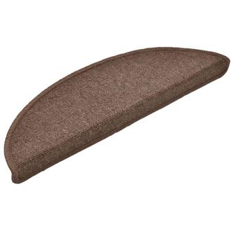 vidaXL Stair Mats 15 pcs 56x17x3 cm Coffee Brown Half Round vidaXL