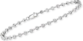 RS Pure by Ross-Simons Bezel-Set Diamond Tennis Bracelet in Sterling Silver