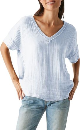 Michael Stars Gretna V-Neck Gauze Top in Water at Nordstrom