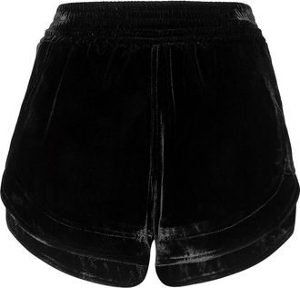 Philipp Plein Velvet Hot Pants - Dames - Bermuda - Zwart - L - Leer - Korte Broeken