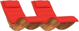 vidaXL vidaXL Sun Lounger 2 pcs Brown 60 x 154 x 74cm Solid Acacia wood