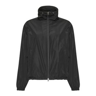 Herno Light Jackets, female, Black, Size: L Black Taffeta Zip Coat