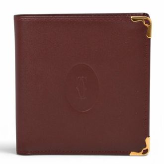 Cartier Bordeaux Leather Wallet (Bi-Fold) (Pre-Owned)