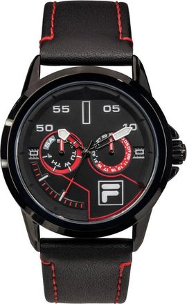 Fila Stijlvol Leren Band Herenhorloge - Heren - Horloges - Zwart - ONE Size - Accessoires
