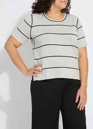 Lyss&eacute; Odessa Reversible Knit Short Sleeve Tee Curvy