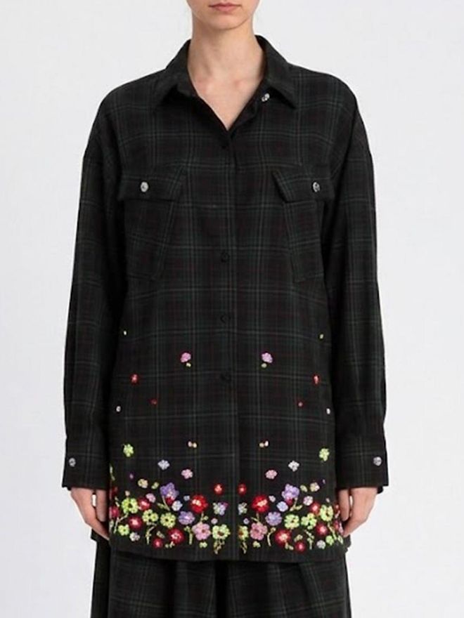 Camicia in tartan Twinset Actitude con ricamo