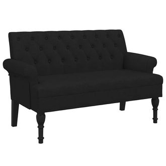 vidaXL Vidaxl - Banco Con Respaldo Tela Negro 120x62x75,5 Cm