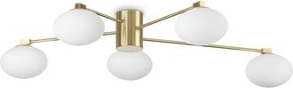 Ideal Lux Ideal Lux HERMES Plafón Semi Empotrado 5 Luces Globe Multi Brazo Latón