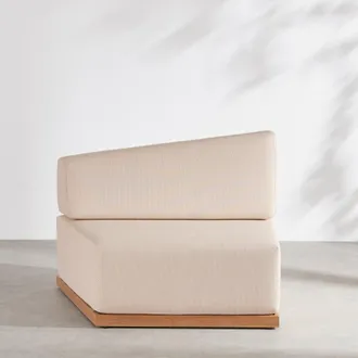 Maisons du monde M&oacute;dulo central asim&eacute;trico izquierdo para sof&aacute; de jard&iacute;n profesional beige