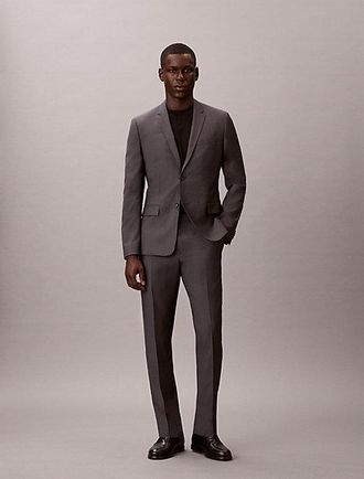 Calvin Klein Slim Wool Textured Suit Trousers