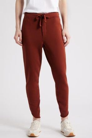 Frank & Eileen Christine Raw Tulip Hem Cotton Fleece Joggers in Redwood at Nordstrom Rack, Size X-Small