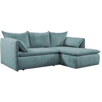 Vente-Unique Divano letto angolare in Velluto a coste Verde petrolio - Angolo a destra - TEODORA di PASCAL MORABITO