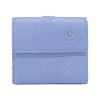 Chanel Blue Leather Wallet (Bi-Fold) (Pre-Owned)