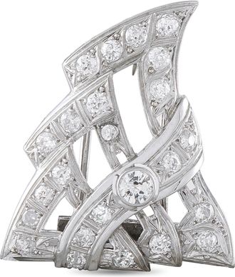 Luxury Bazaar Platinum 1.30ct Diamond Brooch MF04-081126