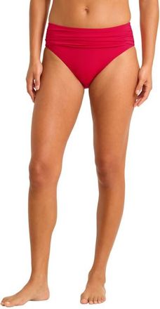 Tommy Bahama Pearl Ruched High Waist Bikini Bottoms in Rossovivo at Nordstrom, Size X-Small