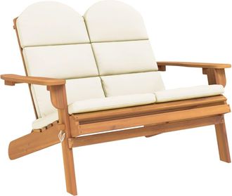 vidaXL Vidaxl - Banco De Jard&iacute;n Adirondack Con Cojines Madera De Acacia 126 Cm