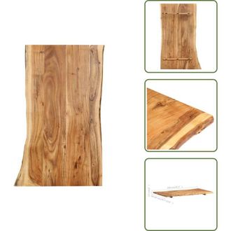 vidaXL The Living Store Piano del Tavolo in Legno Massello di Acacia 100x(50-60)x2,5 cm - Piano da cucina in acacia