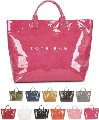 Generic Christmas Plaid PVC Tote Bag for Women - Large Top Handle Handbag, Spacious Shopping & Work Tote (E)