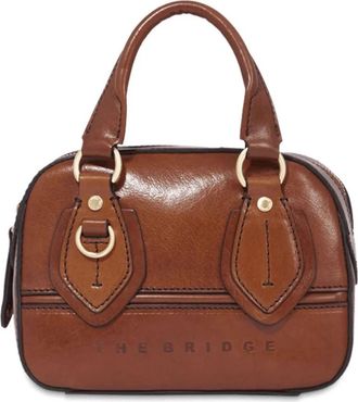The Bridge Mini Bowling Leren Handtas - Dames - Handtassen - Bruin - ONE Size - Leer - Tassen