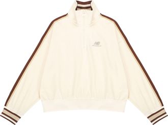 New Balance (WMNS) New Balance Half Zip Sweatshirt Asia Sizing Cream White Red AWT23561-MCU
