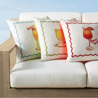 Frontgate Aperitivo Indoor/Outdoor Pillow Cover - AperolSpritz - Frontgate