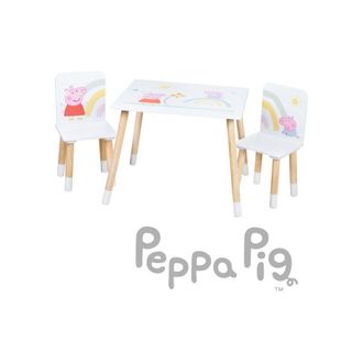 Roba Mesa Y Sillas Infantiles Roba Peppa Pig 3 Piezas Blanco Rosa Natural